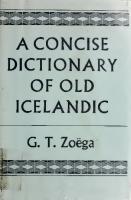 A Concise Dictionary of Old Icelandic