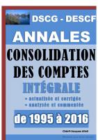Annales 2017 de Consolidation Des Comptes Au DSCG Et Au ...
