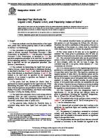 ASTM D4318-17-Liquid Limit, Plastic Limit, and Plasticity Index of Soils PDF