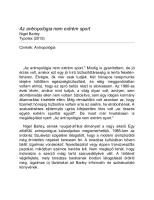 Az antropológia nem extrém sport
 9789632798387 [PDF]