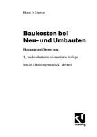 Baukosten bei Neu- und Umbauten
 3528116714, 9783528116712