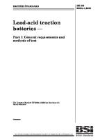 BS EN 60254-1-2005 Lead-Acid Traction Batteries - Part 1 General Requirements and Methods of Test