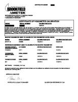 Calibration Certificate Sample