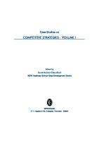 Case Studies On Competitive Strategies - Vol. I