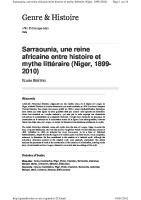 Sarraounia (Genre Et Hist.) [PDF]