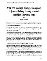 Vai trò và nội dung của quản trị mua hàng trong doanh nghiệp thương mại