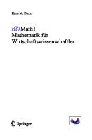 ECOMath1 - Mathematik für Wirtschaftswissenschaftler
 9783540890522, 3540890521