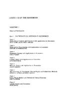 Handbook of Mathematical Economics Vol 1