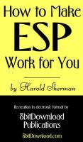 Harold Sherman - How To Make ESP Work For You [PDF]