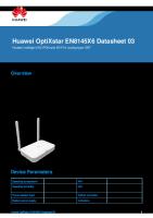 Huawei Optixstar En8145X6 Datasheet 03: Huawei Intelligent Xg-Pon and Wi-Fi 6 Routing-Type Ont [PDF]