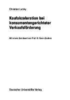 Kaufakzeleration bei konsumentengerichteter Verkaufsförderung
 9783835096011, 383509601X