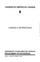 Logique & informatique (Cahiers du Centre de Logique)
 2870773641, 9782870773642