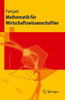 Mathematik für Wirtschaftswissenschaftler [1 ed.]
 3642044891, 9783642044892