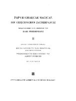 Papyri Graecae Magicae die griechischen Zauberpapyri, Bd. II
 3519042770, 9783519042778