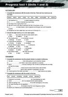 Progress Test 1 (Units 1 and 2) : Vocabulary [PDF]