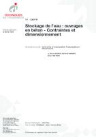 Stockage de L'eau Ouvrages en Béton - Contraintes Et Dimensionnement