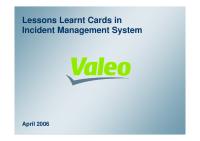 Supplier Lessons Learnt Cards