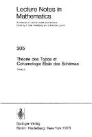 Theorie des Topos et Cohomologie Etale des Schemas [LNM0305, Springer ed.]
 9783540061182, 3540061185