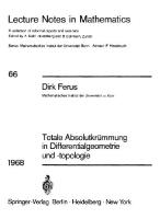 Totale AbsolutkrUmmung in Differentialgeometrie und -topologie