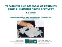 Treatment and Disposal of Residues From Aluminium Dross Recovery