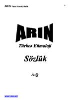 Türkcə Etimoloji Sözlük I (A-Q) [PDF]